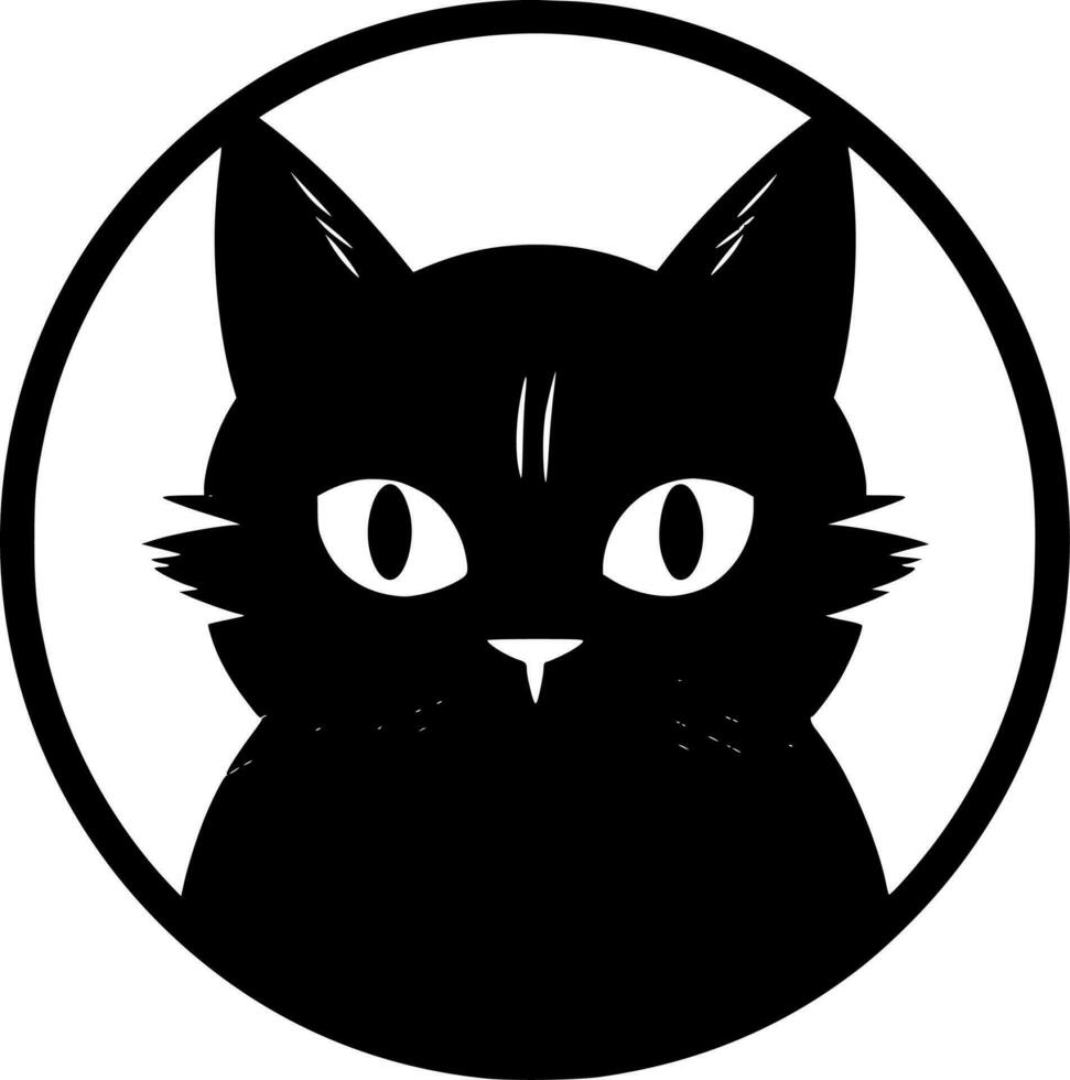 negro gato - minimalista y plano logo - vector ilustración