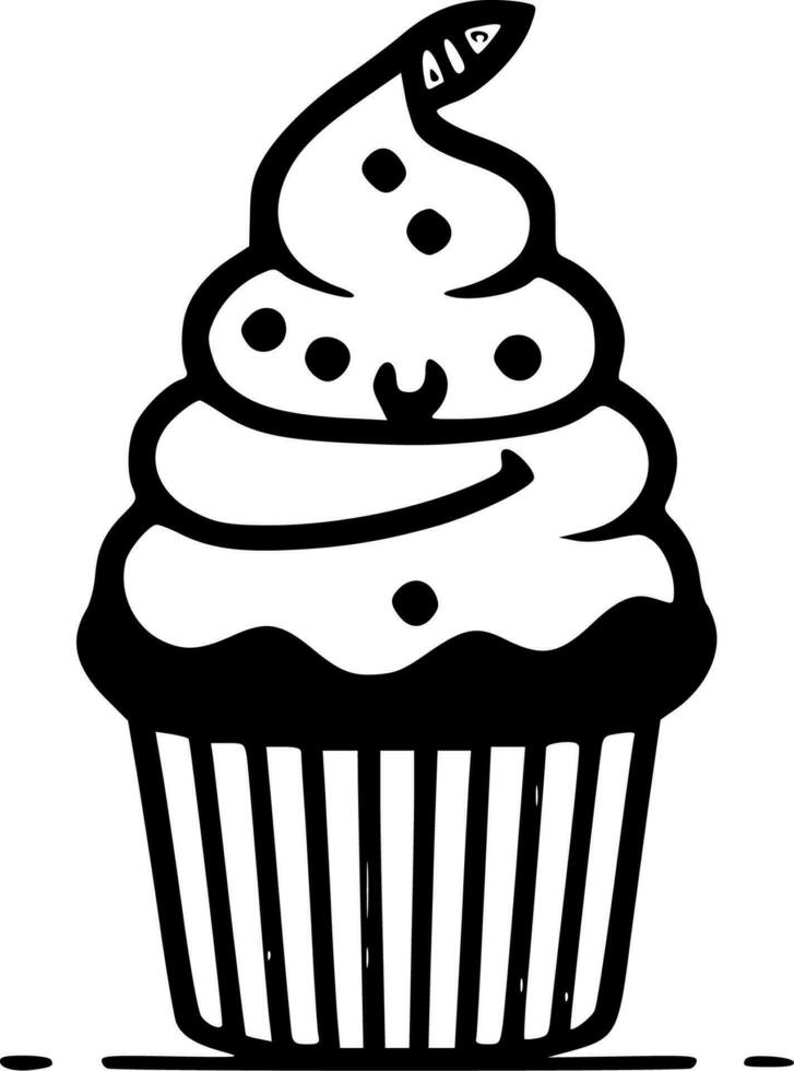 Cupcake, Minimalist and Simple Silhouette - Vector illustration