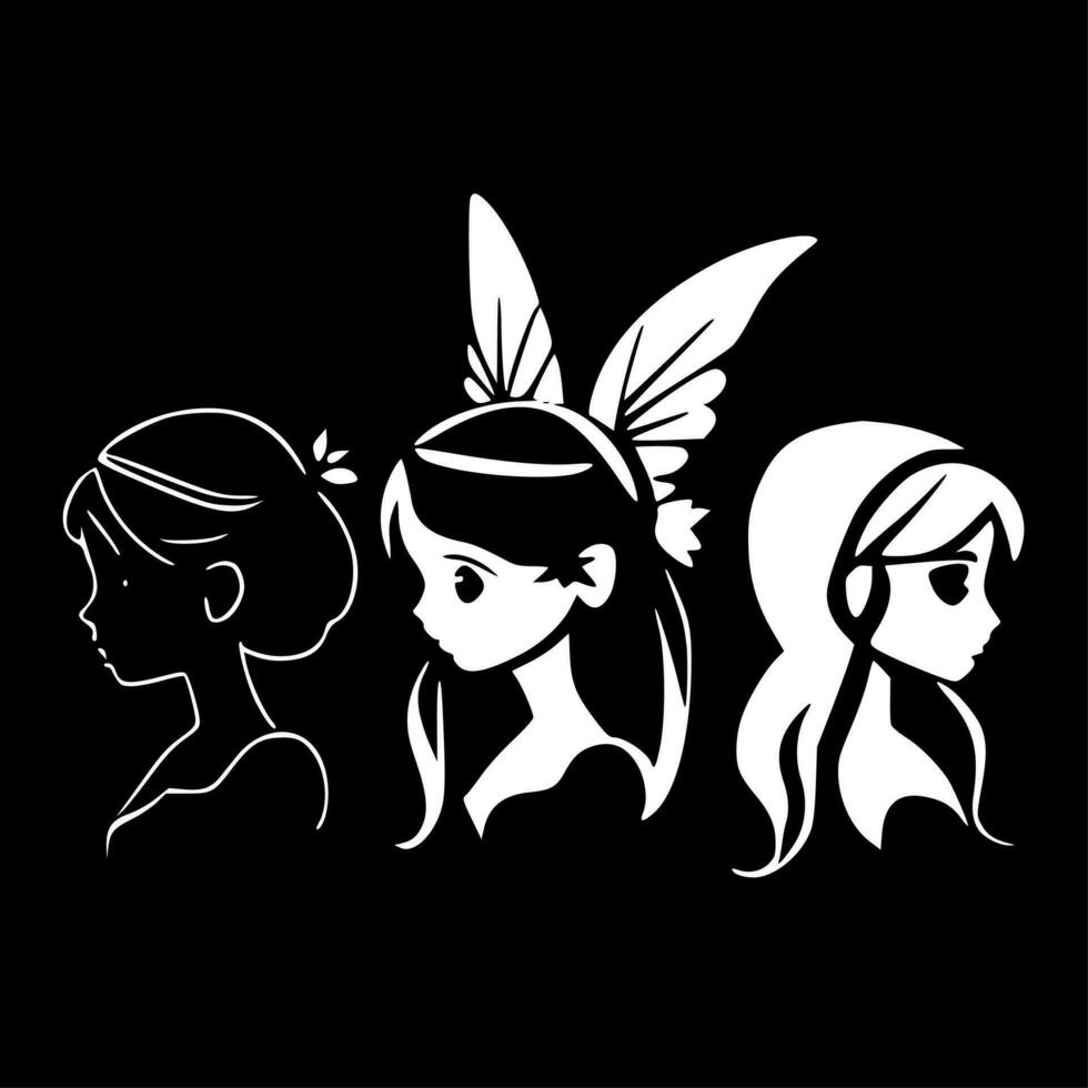 Fairies - Minimalist and Flat Logo - Vector illustration