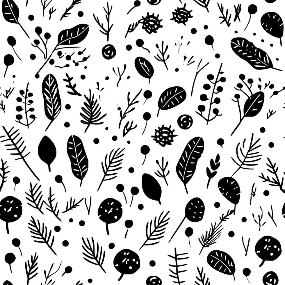 Seamless Pattern, Minimalist and Simple Silhouette - Vector illustration