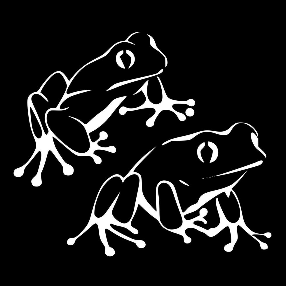 ranas - negro y blanco aislado icono - vector ilustración