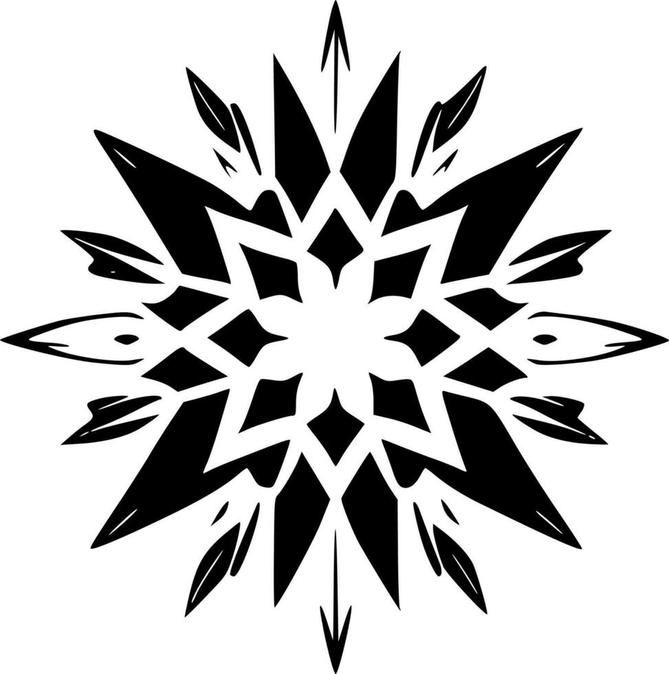 copo de nieve, negro y blanco vector ilustración