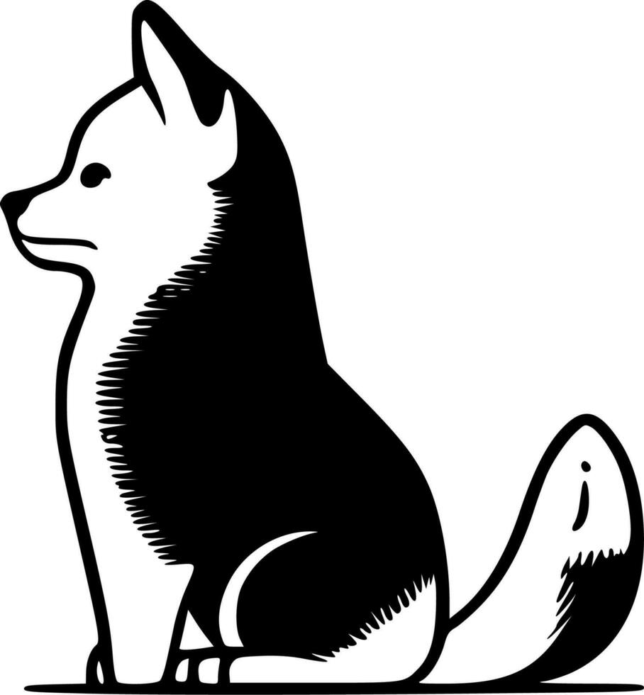 shiba, minimalista y sencillo silueta - vector ilustración