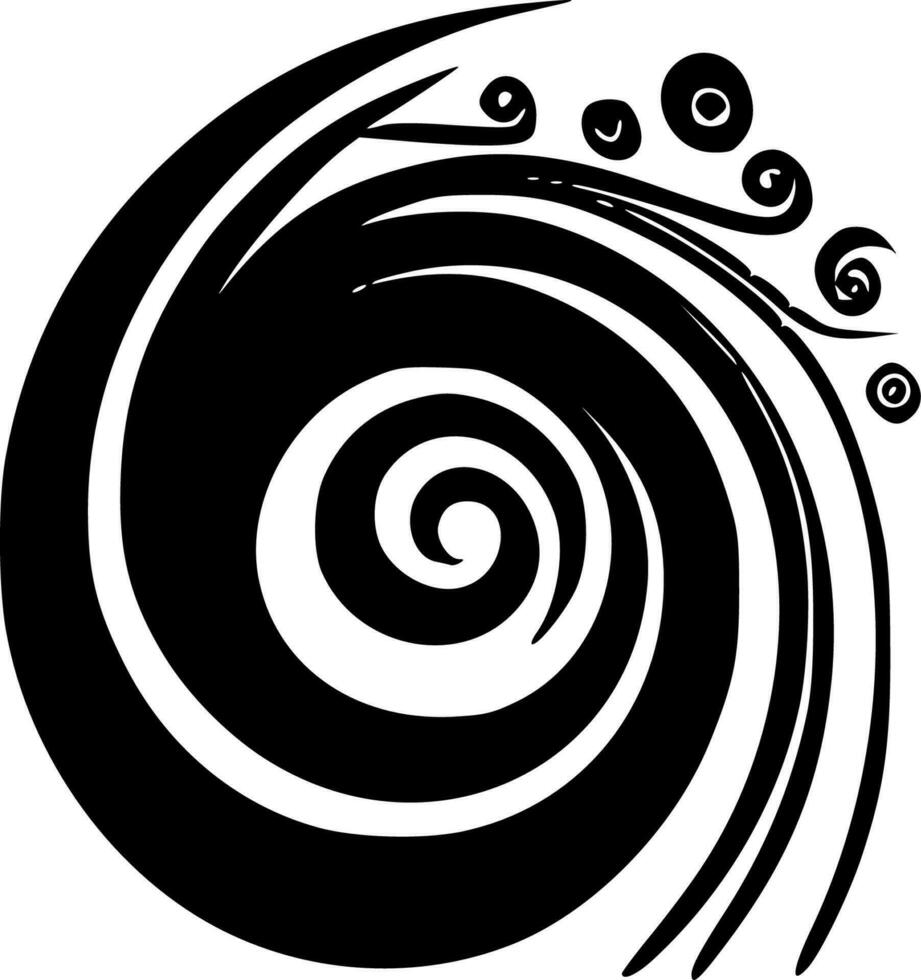 Swirls - Black and White Isolated Icon - Vector illustration