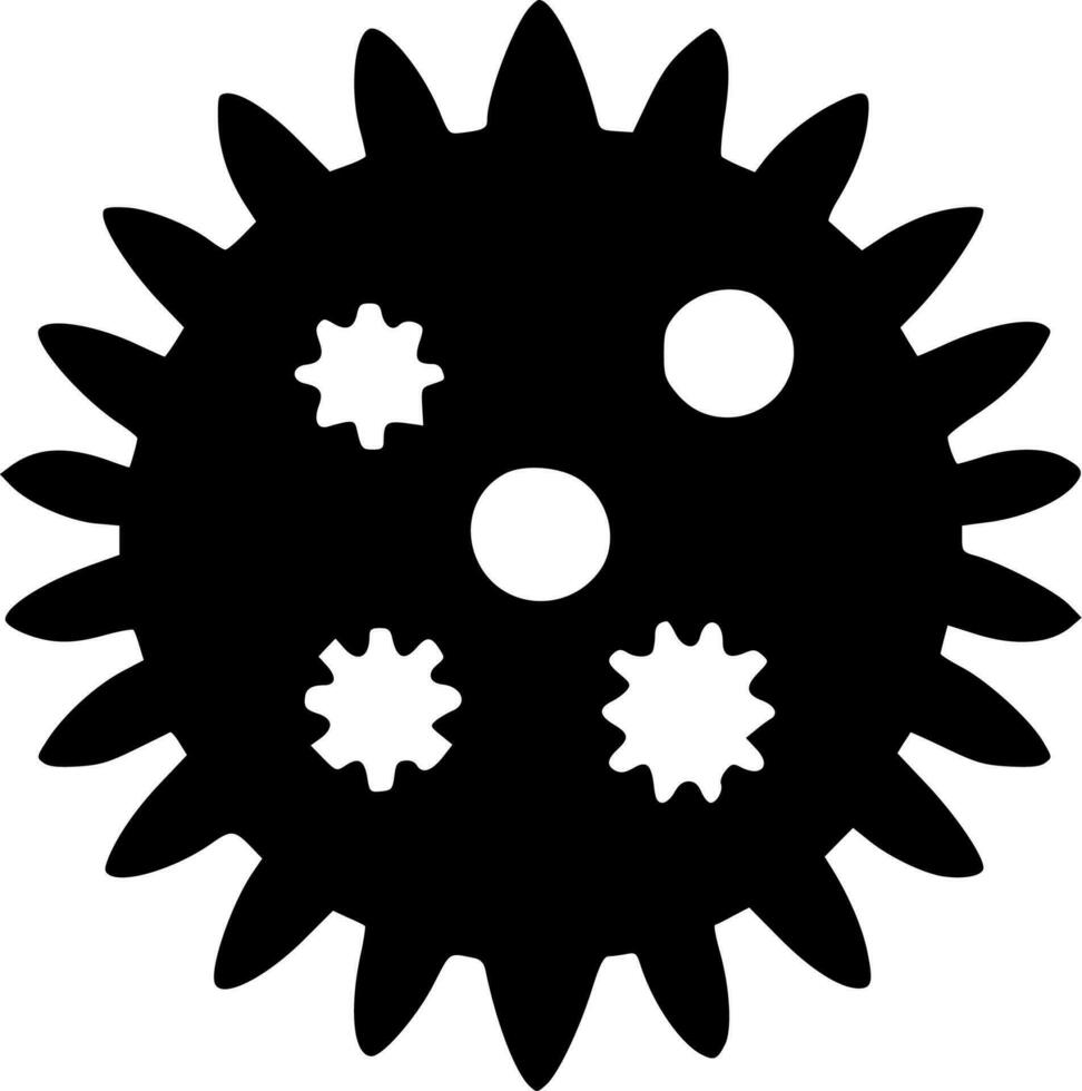 Gear, Minimalist and Simple Silhouette - Vector illustration