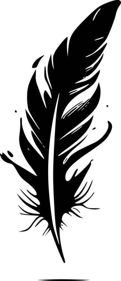 Feathers, Black and White Vector illustration