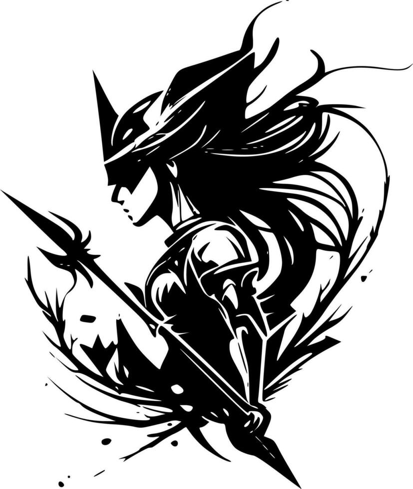 Fantasy, Black and White Vector illustration