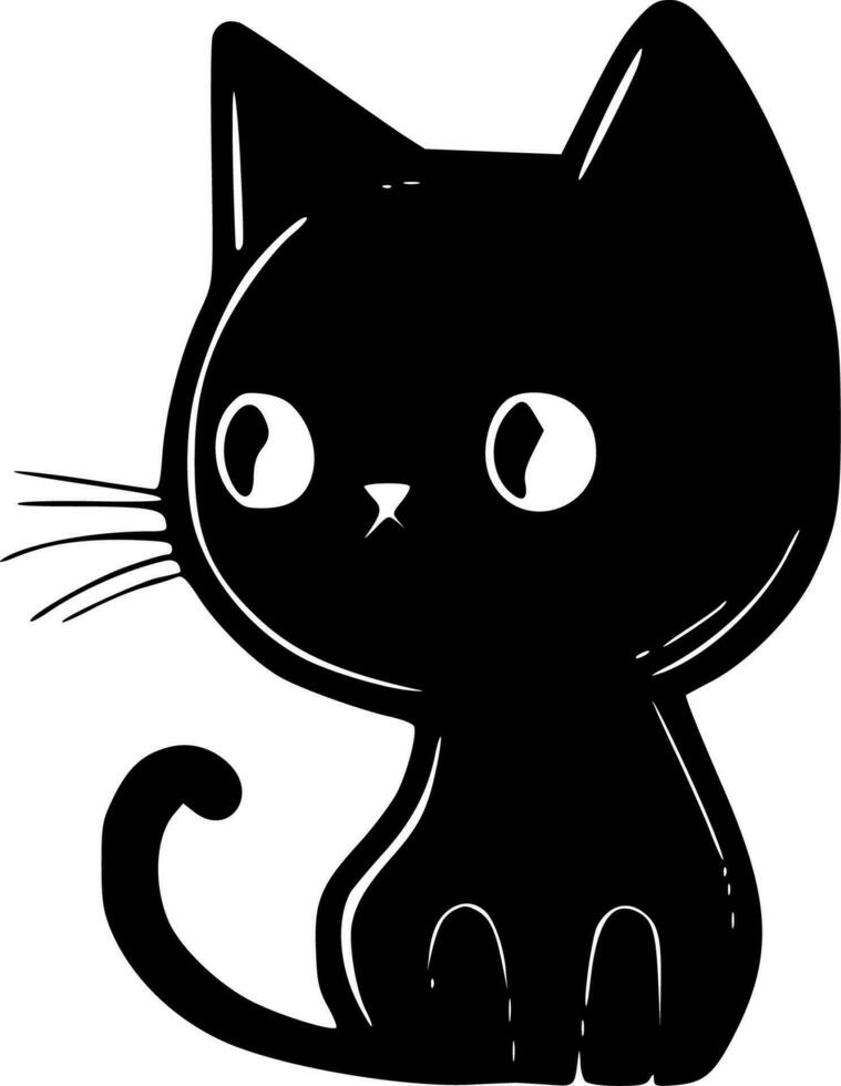 Cat, Black and White Vector illustration
