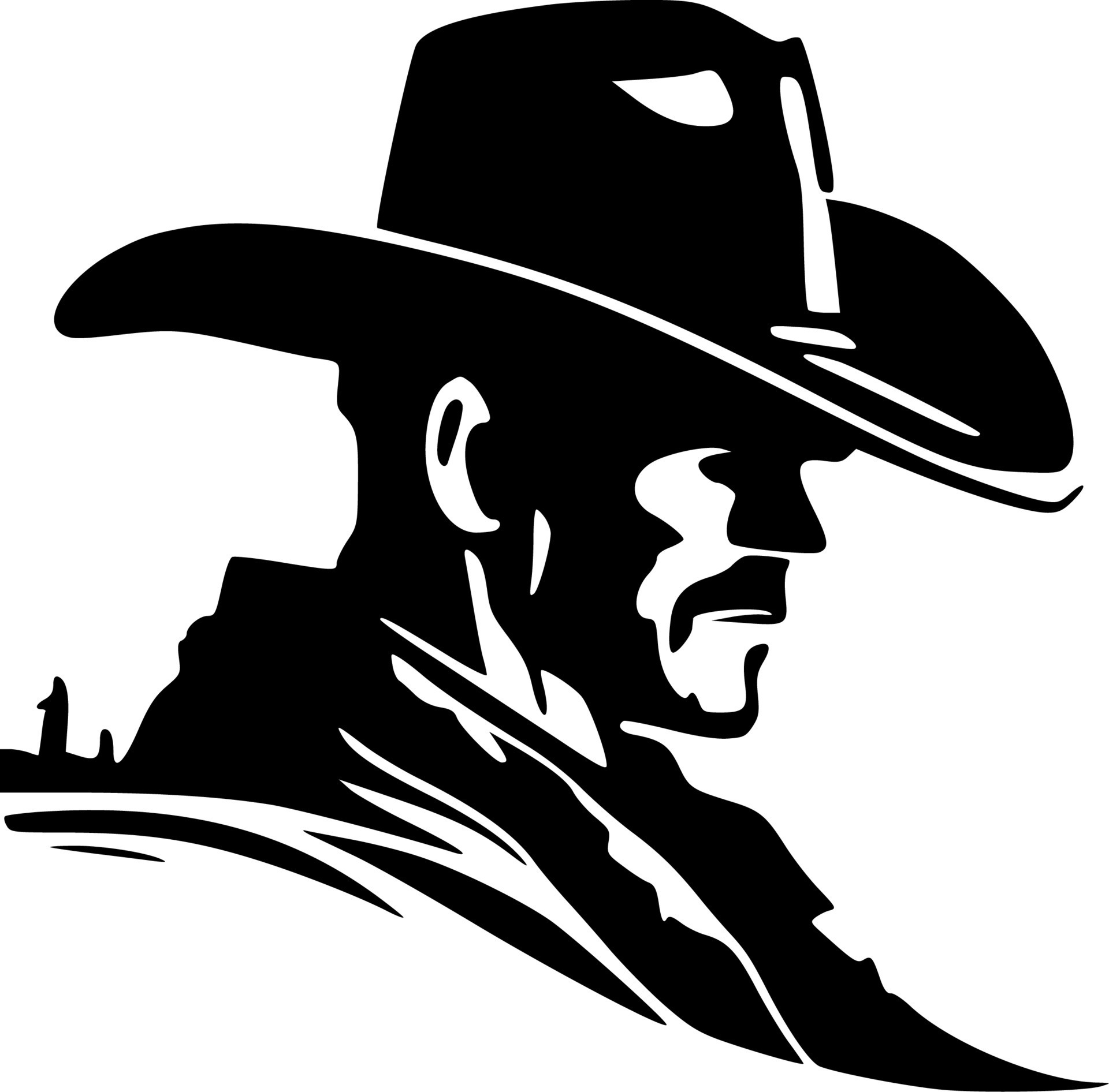 Cowboy - Black and White Isolated Icon - Vector illustration 24164711 ...