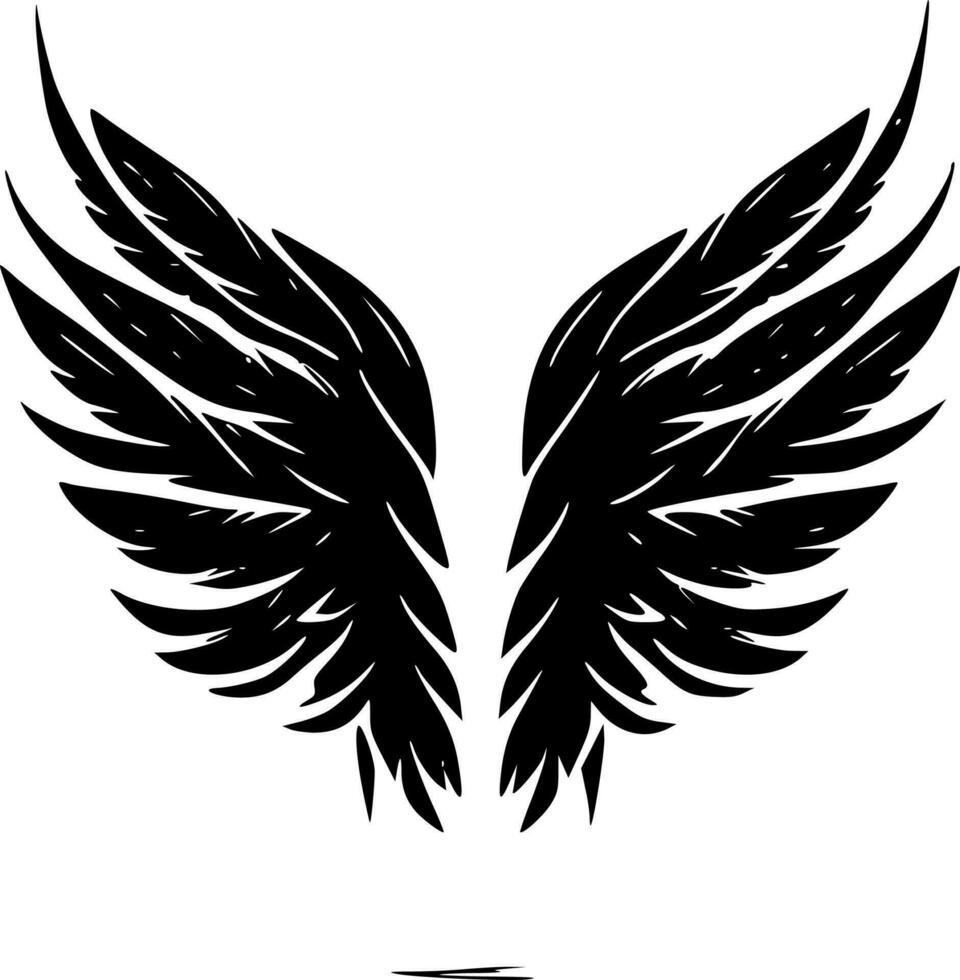 Wings, Minimalist and Simple Silhouette - Vector illustration