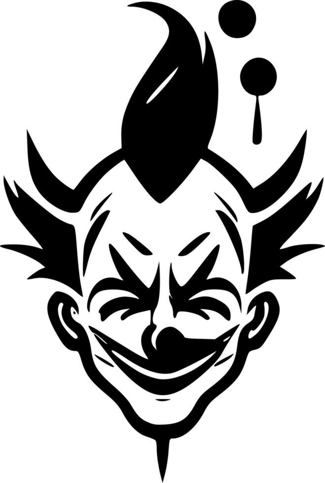 Clown - Black and White Isolated Icon - Vector illustration