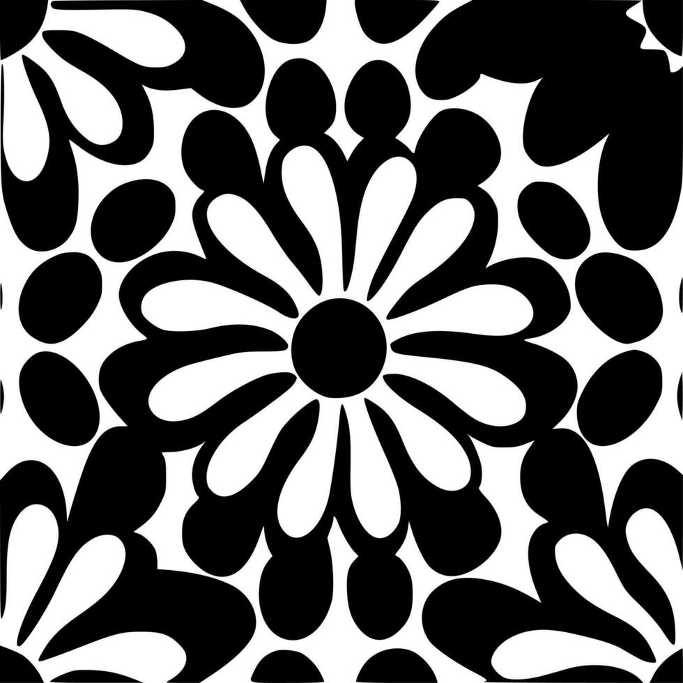 Flower Pattern, Minimalist and Simple Silhouette - Vector illustration