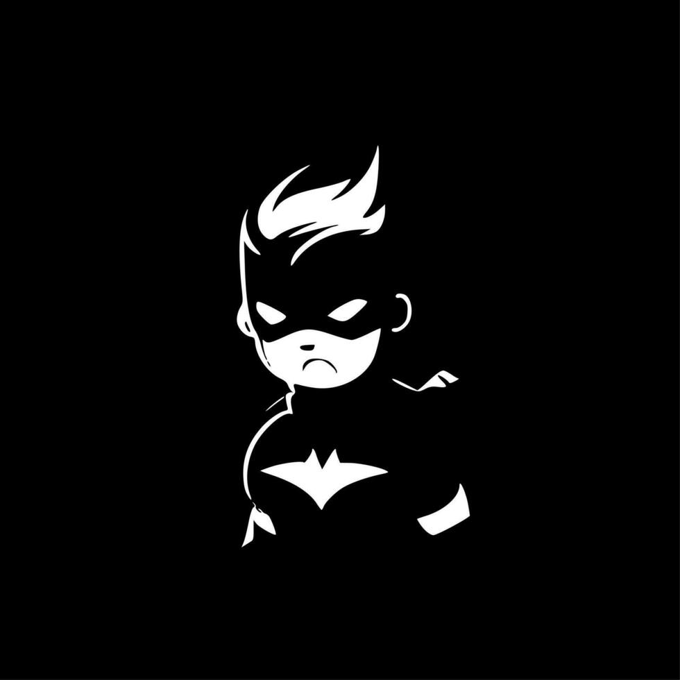 Superhero - Black and White Isolated Icon - Vector illustration