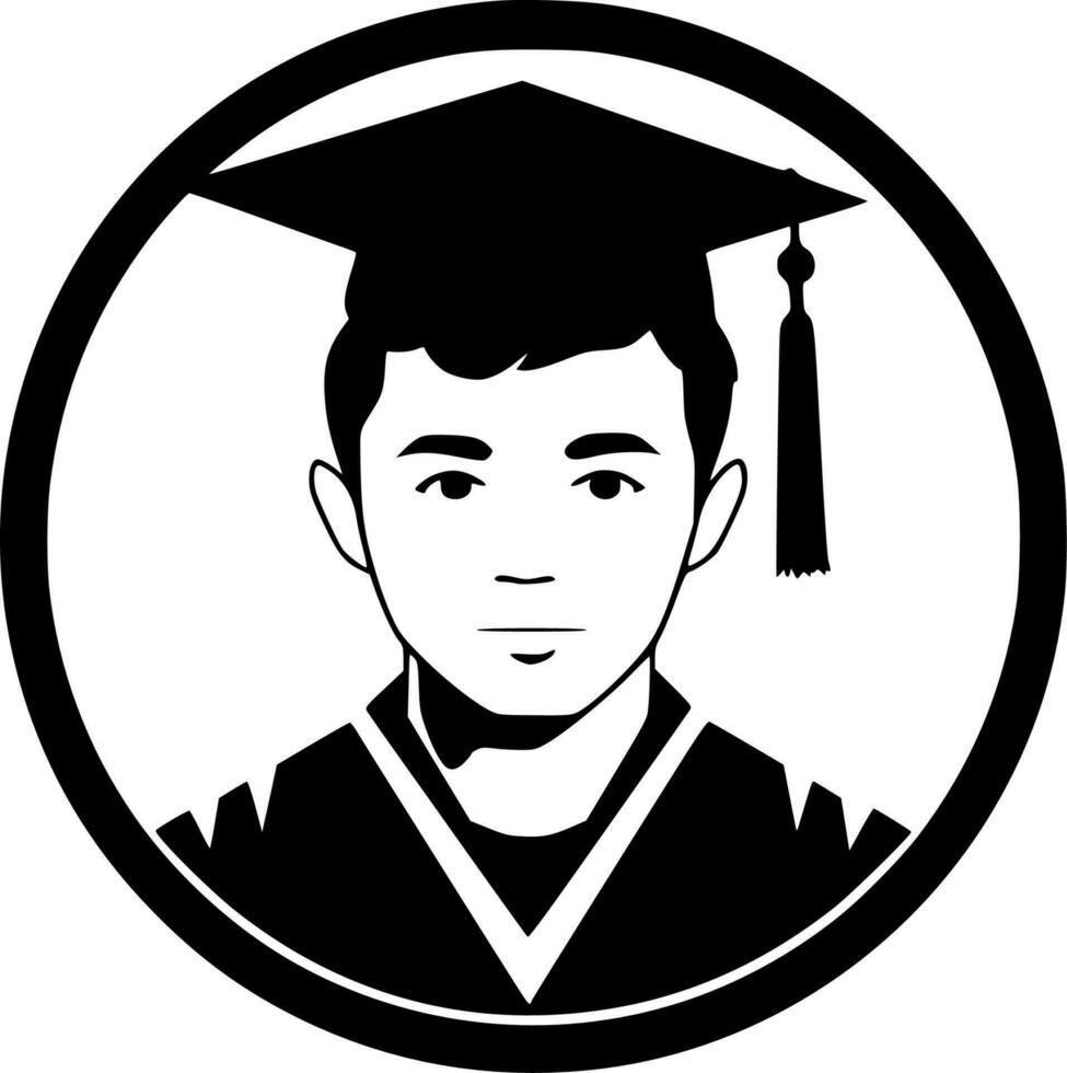 Graduation, Minimalist and Simple Silhouette - Vector illustration