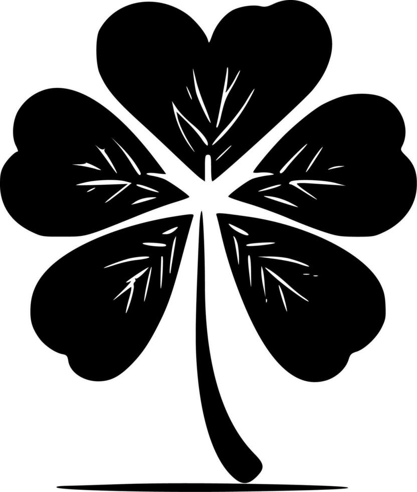 Shamrock - Black and White Isolated Icon - Vector illustration