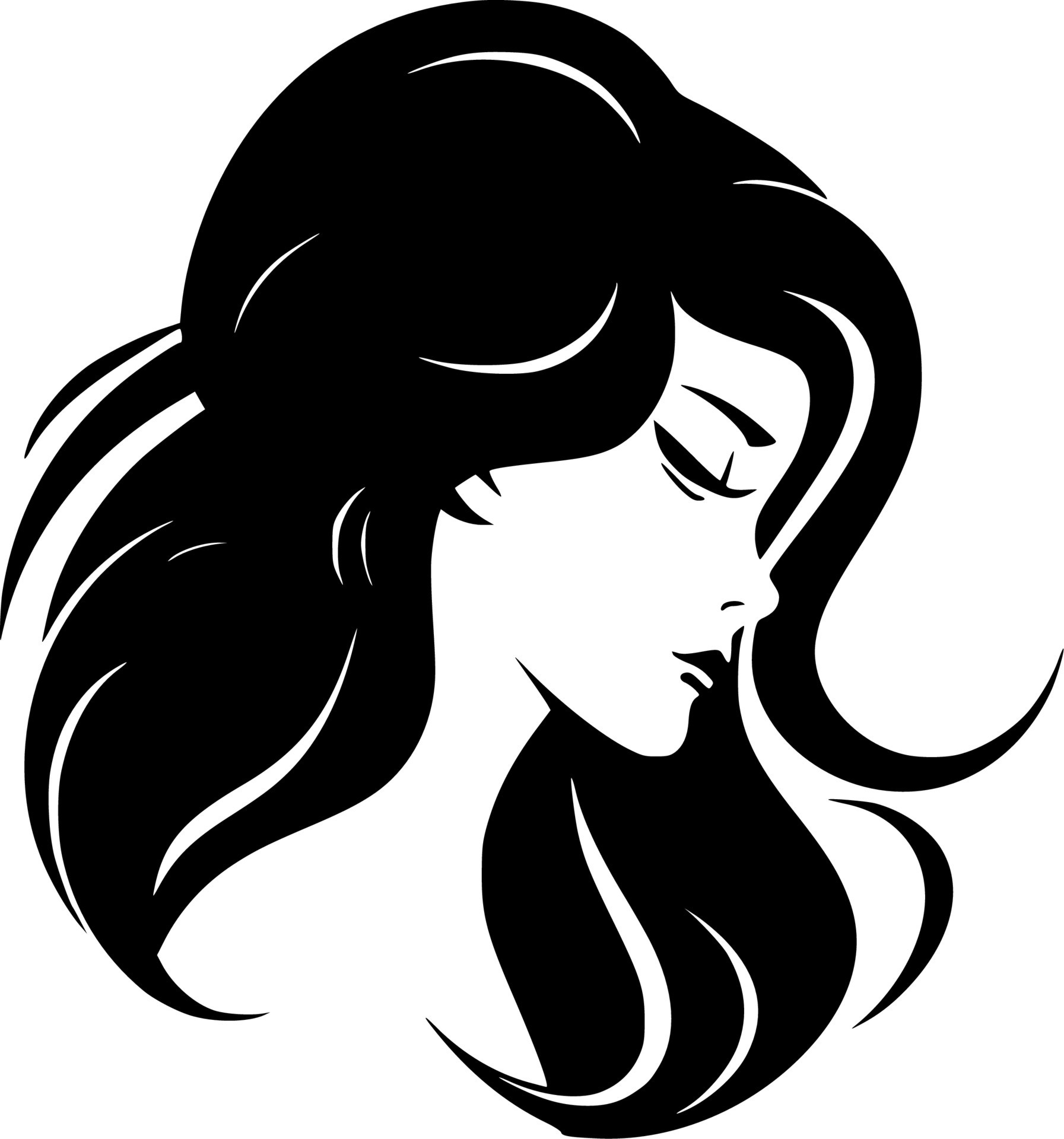 Hair, Black and White Vector illustration 24164746 Vector Art at Vecteezy