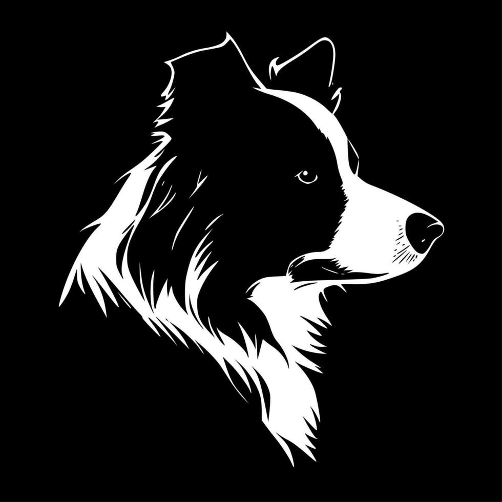 Border Collie, Minimalist and Simple Silhouette - Vector illustration