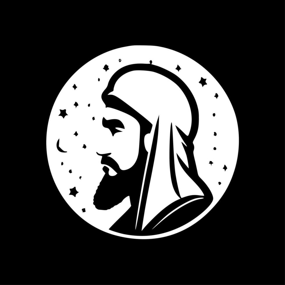 Islam, Black and White Vector illustration