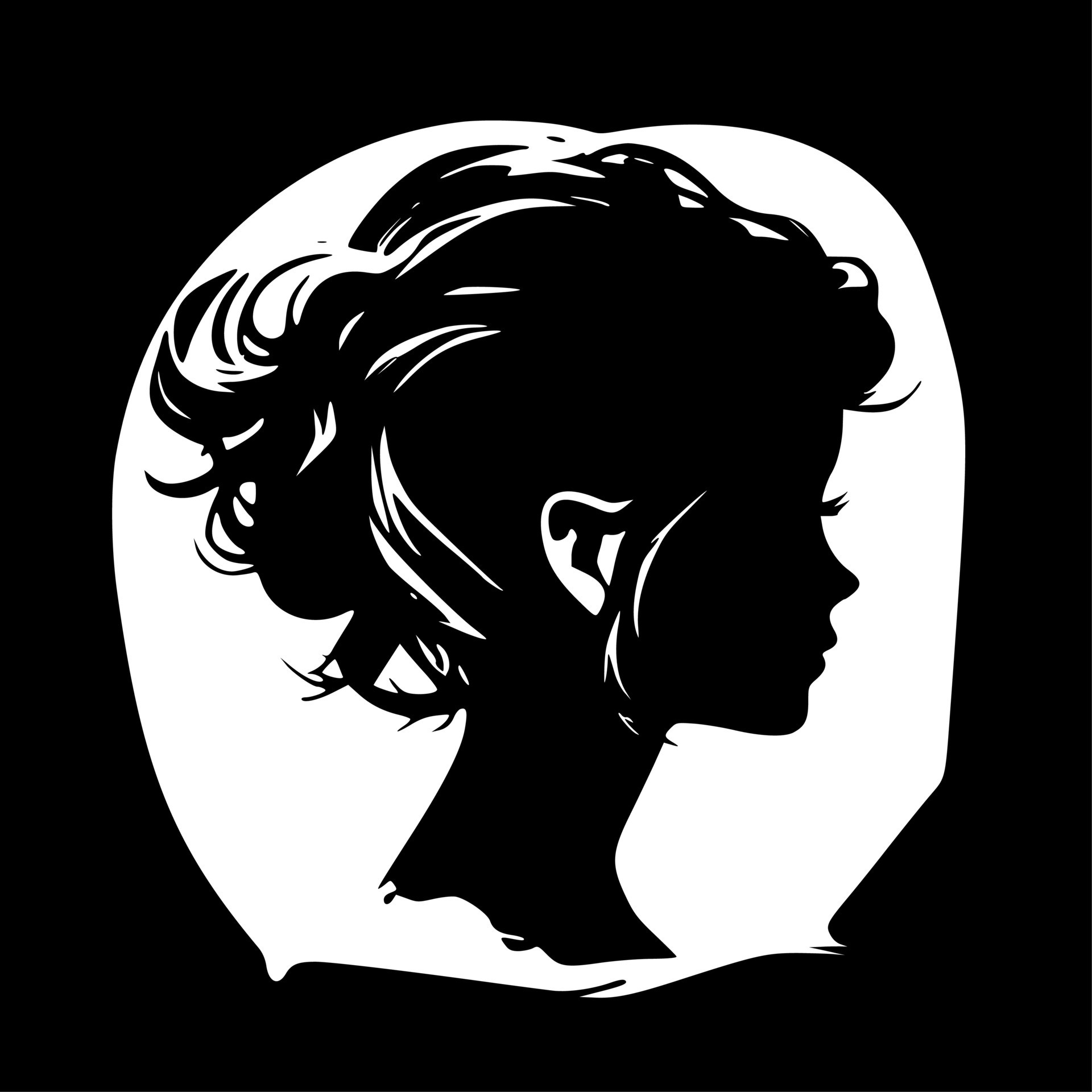 Hair, Black and White Vector illustration 24164767 Vector Art at Vecteezy