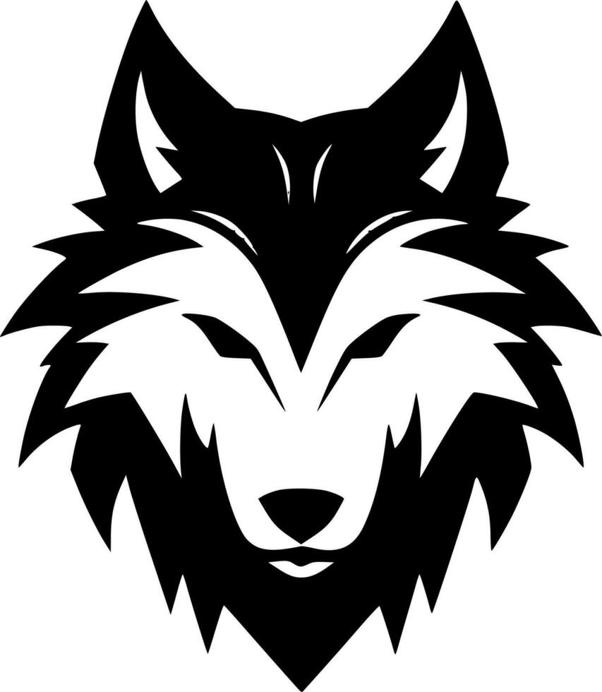 lobo, negro y blanco vector ilustración