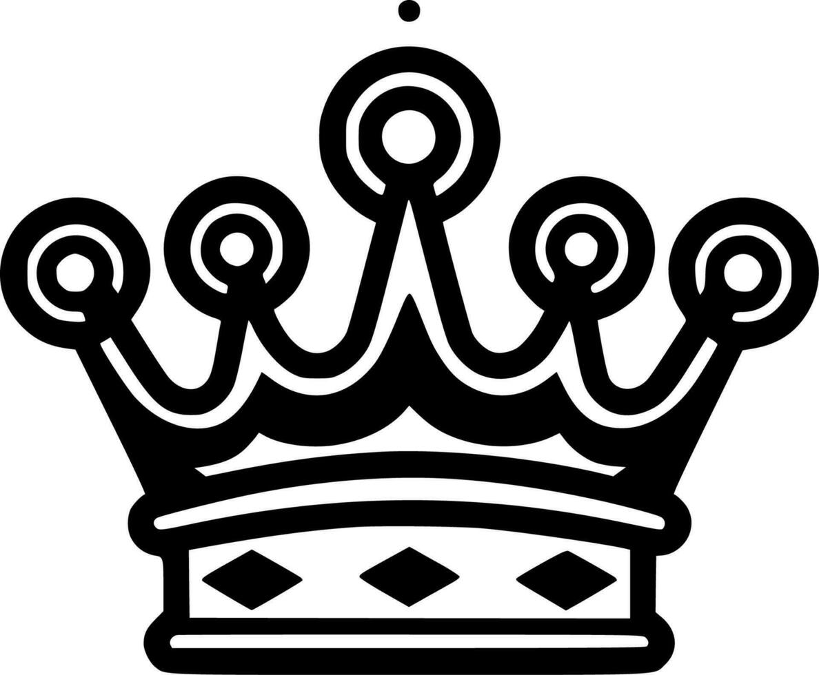 coronación, negro y blanco vector ilustración