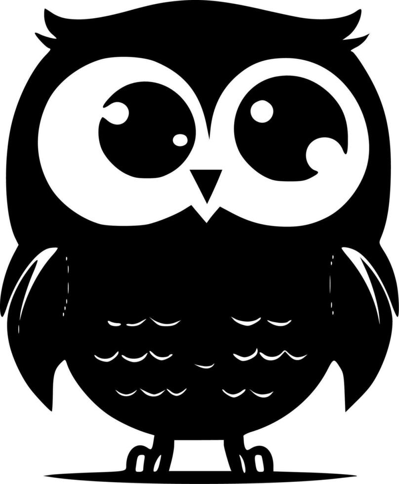 Owls, Black and White Vector illustration