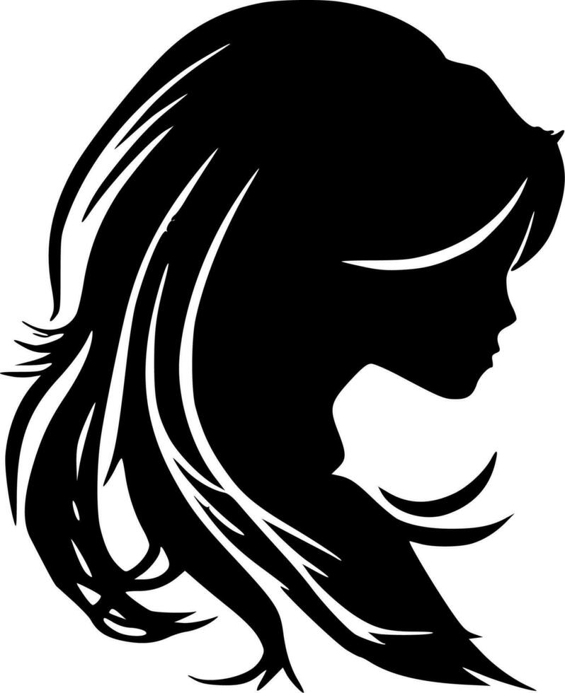Hair, Minimalist and Simple Silhouette - Vector illustration