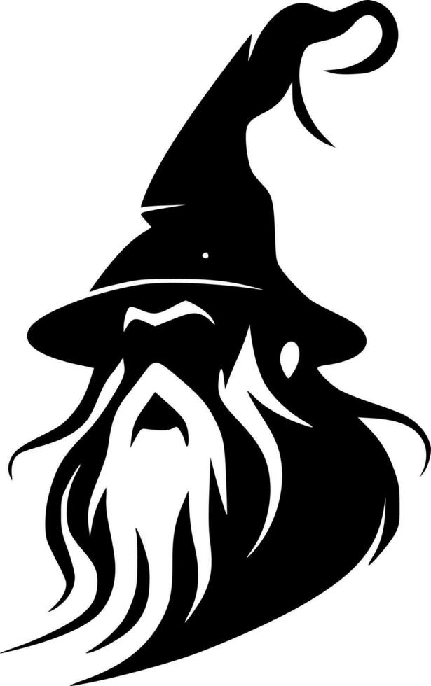 Wizard - Black and White Isolated Icon - Vector illustration