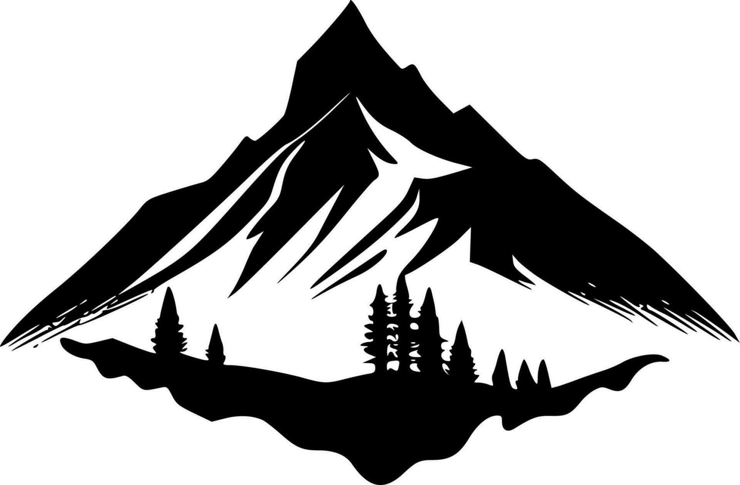 Mountain, Minimalist and Simple Silhouette - Vector illustration