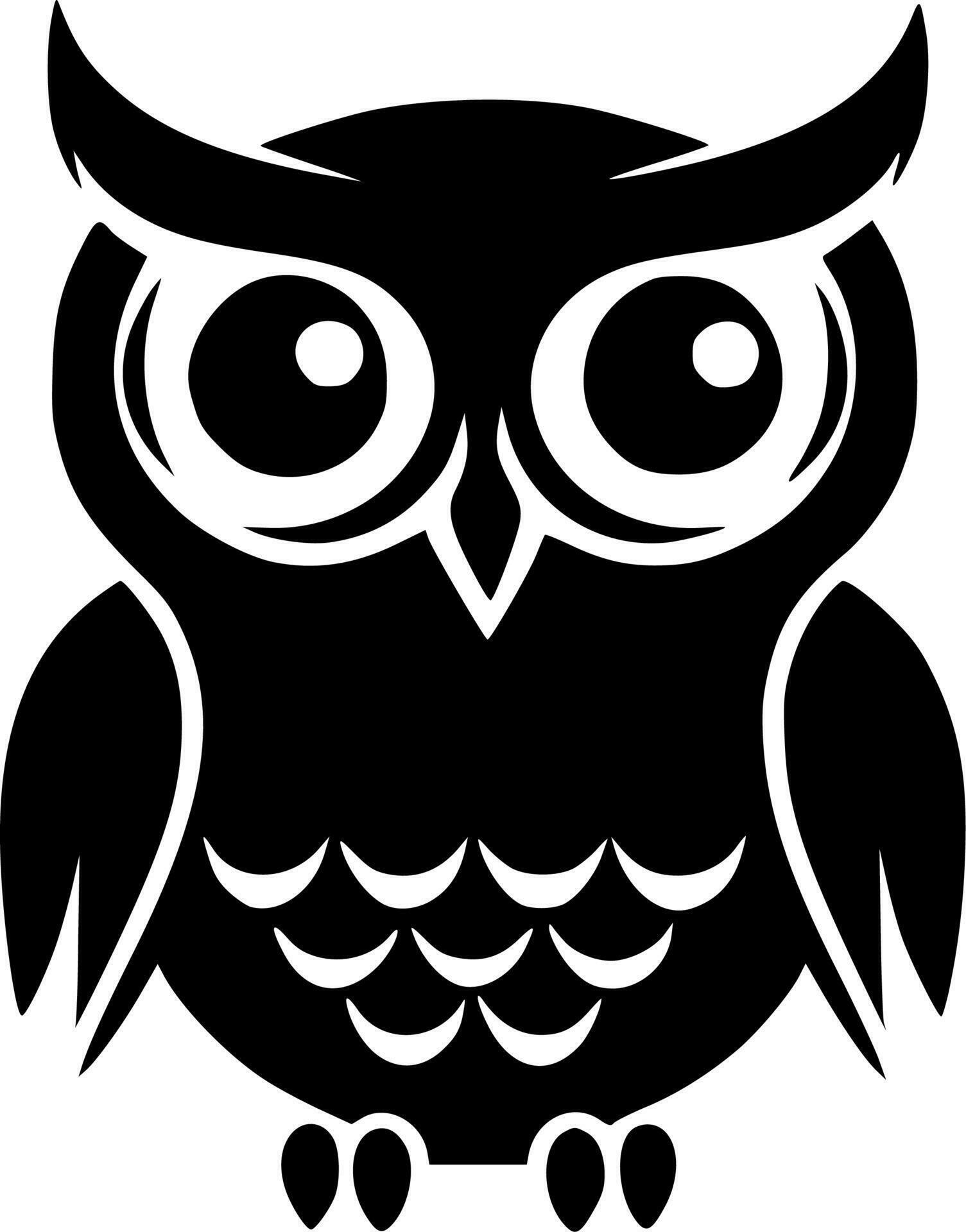 Owl, Black and White Vector illustration 24164836 Vector Art at Vecteezy