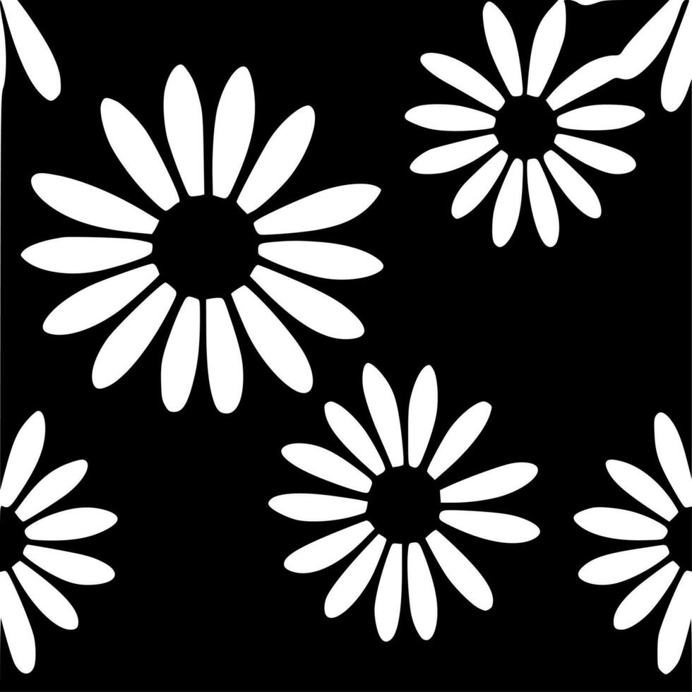 Flower Pattern, Minimalist and Simple Silhouette - Vector illustration