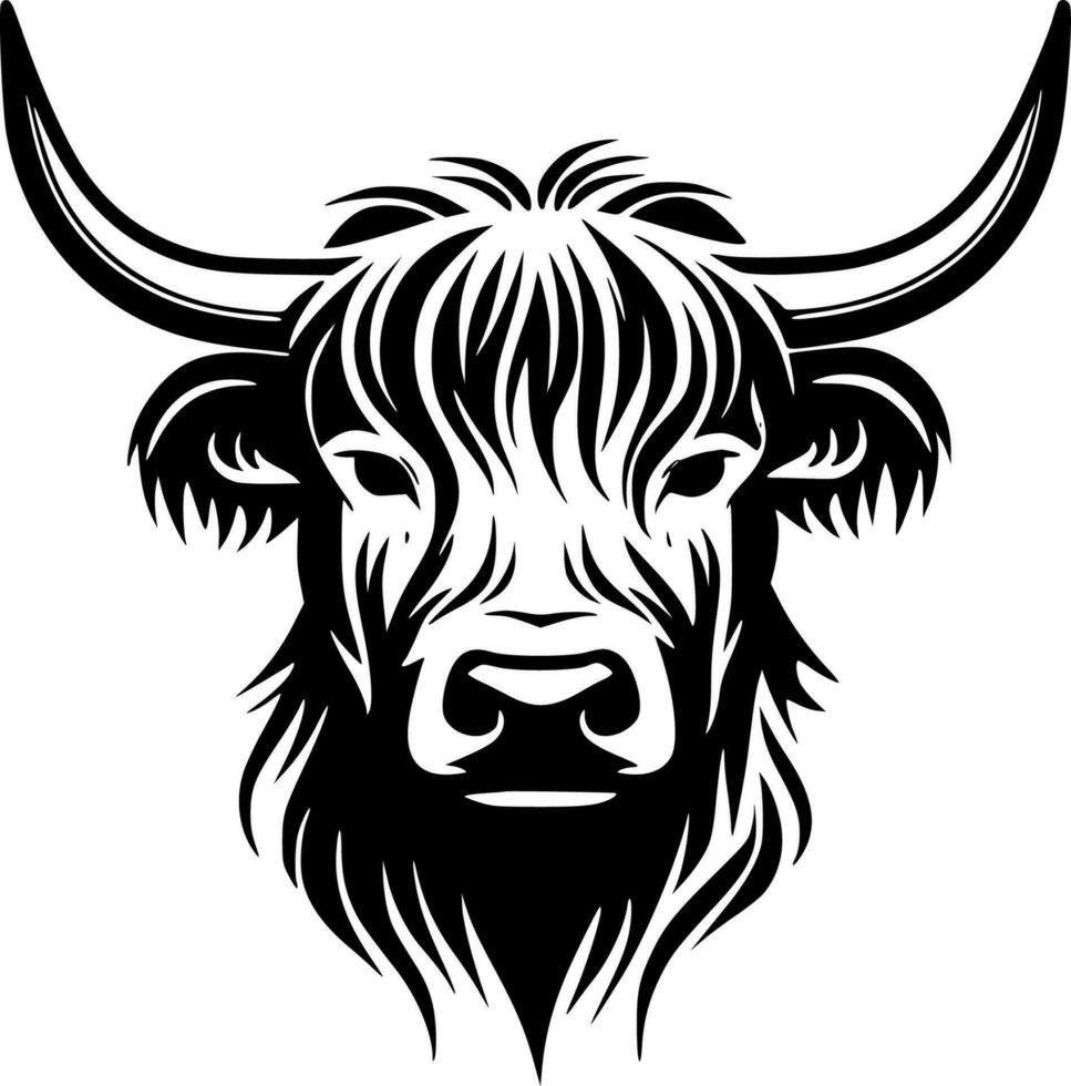 Highland Cow, Minimalist and Simple Silhouette - Vector illustration