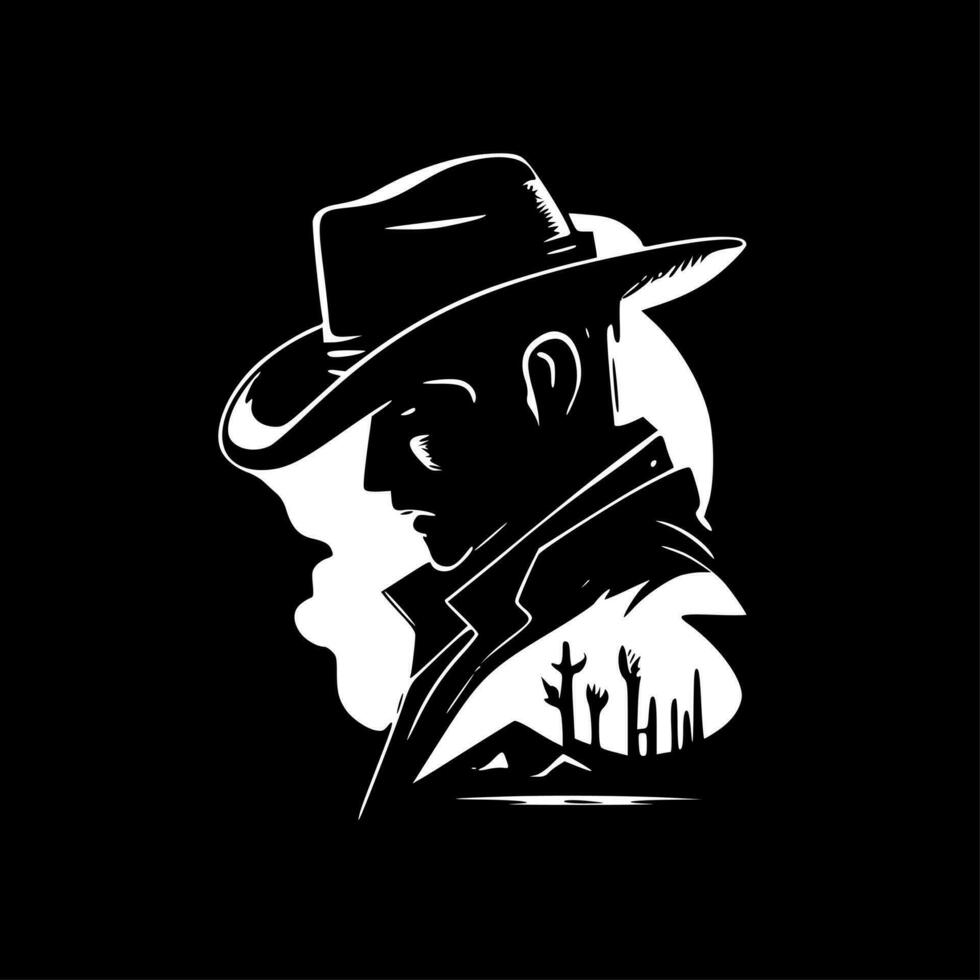 Western, Black and White Vector illustration