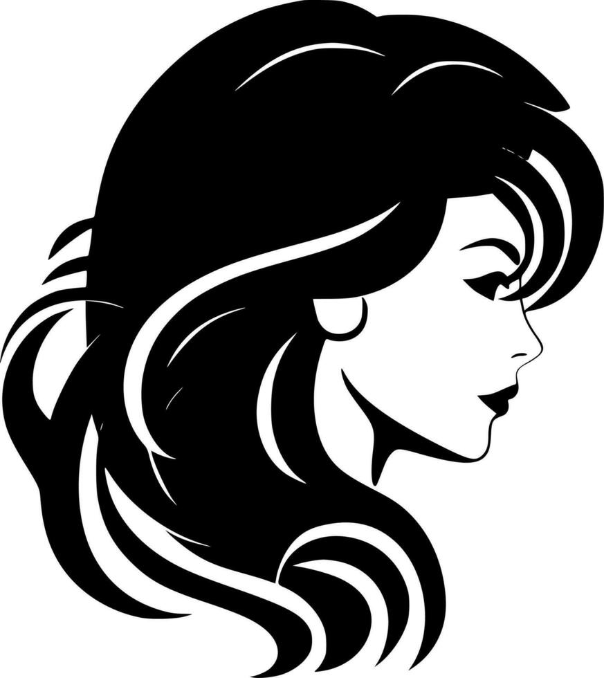 Hair, Minimalist and Simple Silhouette - Vector illustration