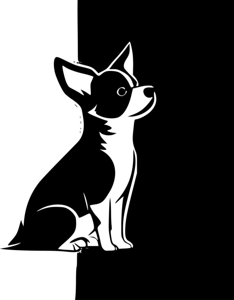 perro, negro y blanco vector ilustración