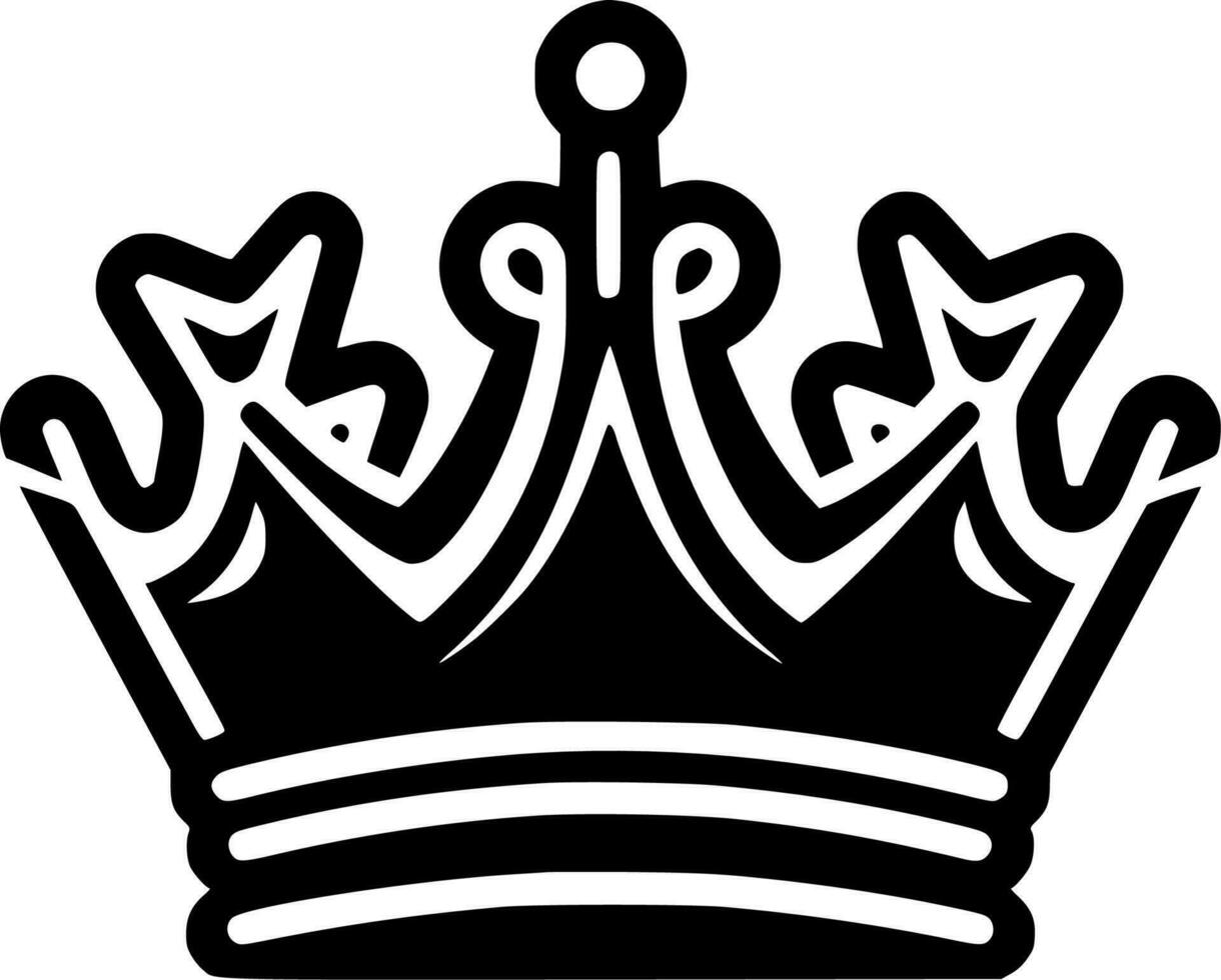 Crown, Black and White Vector illustration