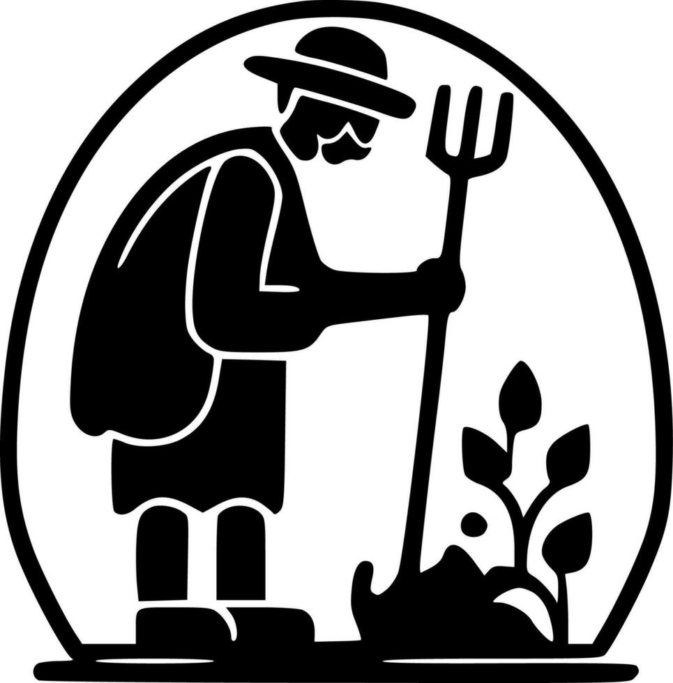 Gardening - Black and White Isolated Icon - Vector illustration