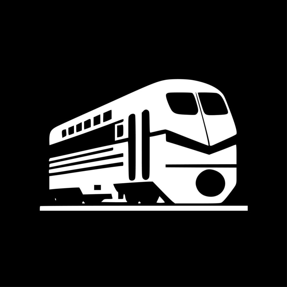 tren - negro y blanco aislado icono - vector ilustración