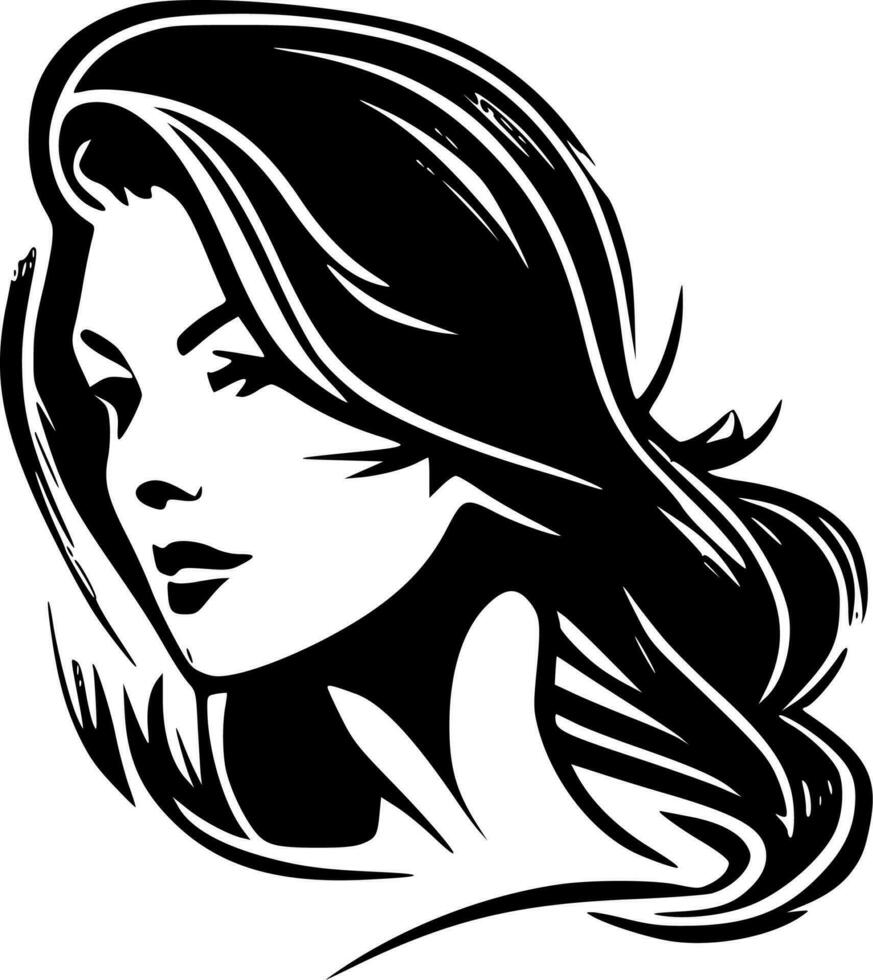 mujer - minimalista y plano logo - vector ilustración