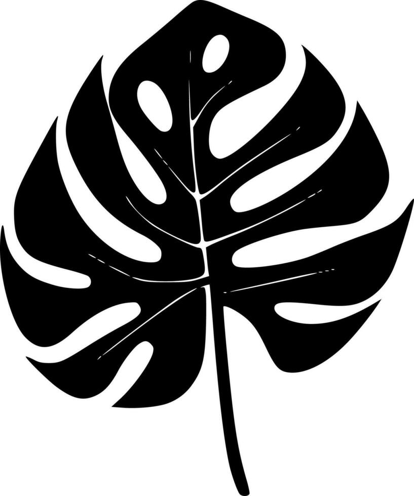 Monstera, Minimalist and Simple Silhouette - Vector illustration