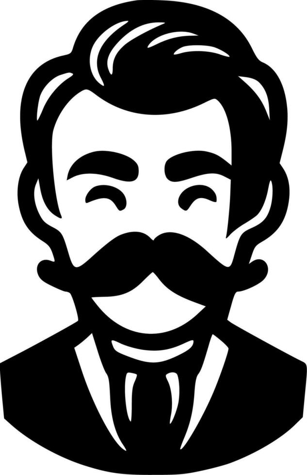 Bigote, negro y blanco vector ilustración