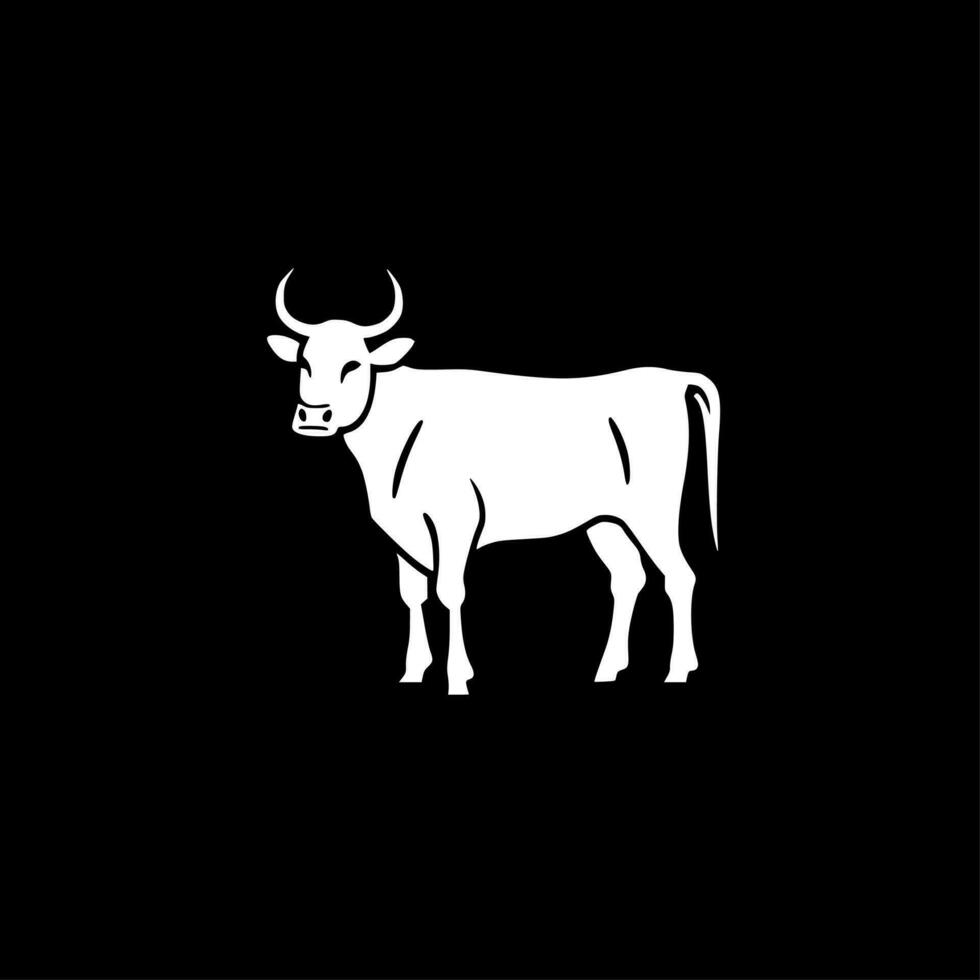 vaca - minimalista y plano logo - vector ilustración