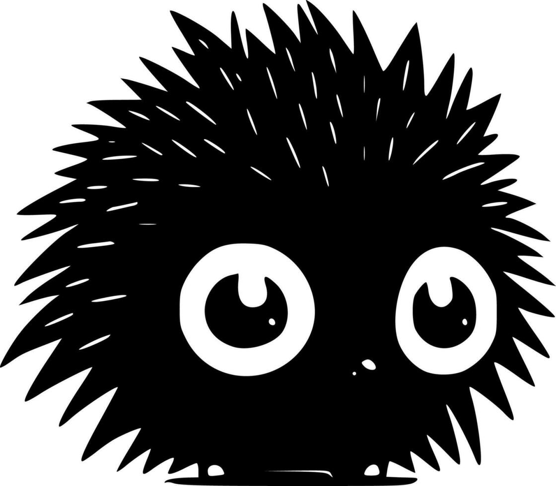 Hedgehog - Black and White Isolated Icon - Vector illustration