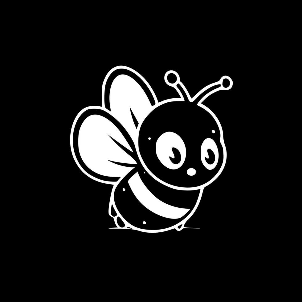 abeja, negro y blanco vector ilustración