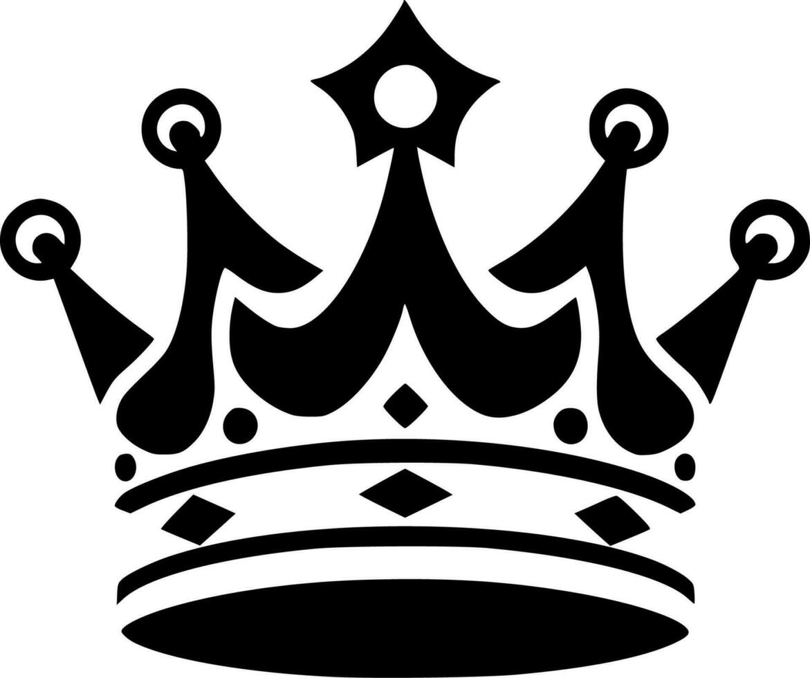 Crown - Black and White Isolated Icon - Vector illustration