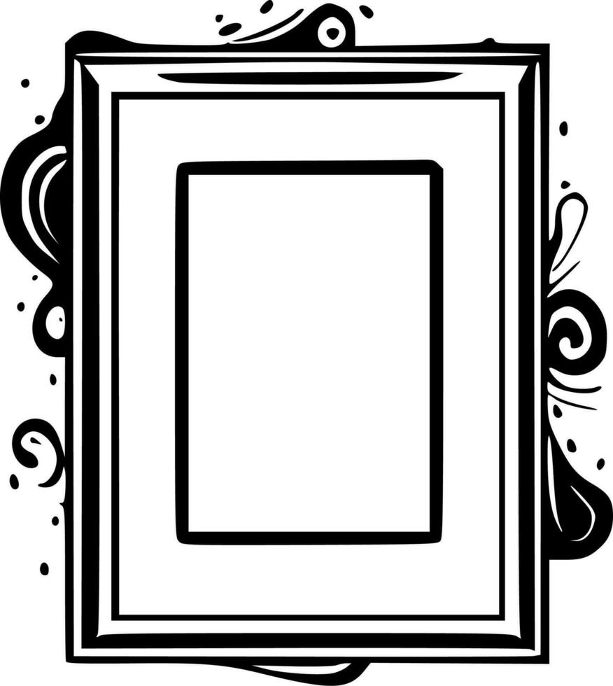 Frame - Black and White Isolated Icon - Vector illustration