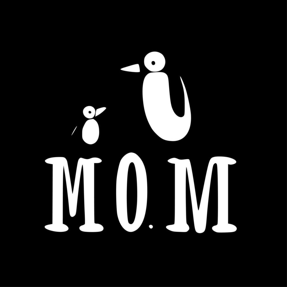 Mom Life - Black and White Isolated Icon - Vector illustration