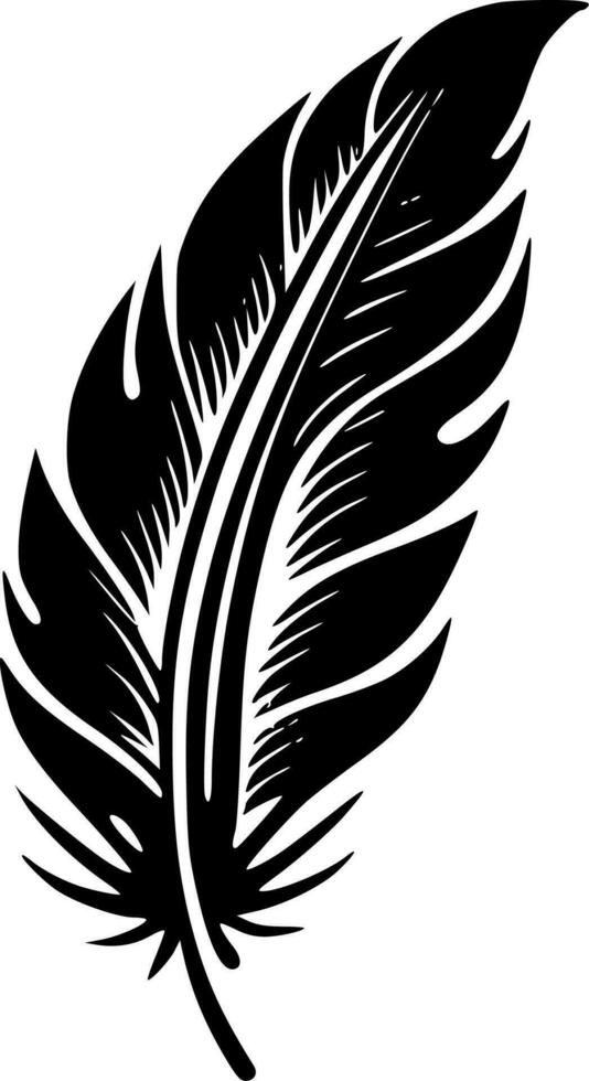 plumas - negro y blanco aislado icono - vector ilustración