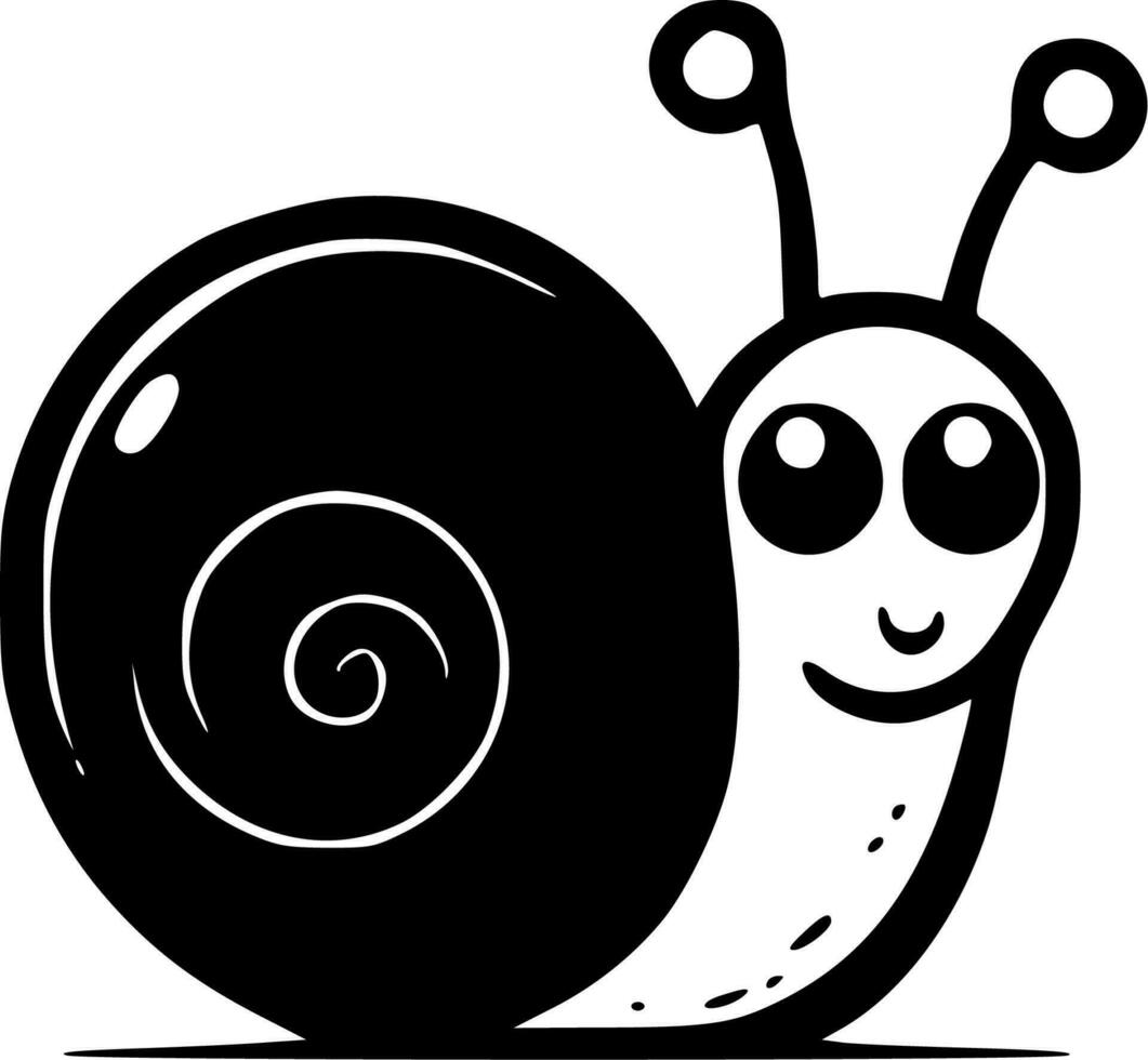 Snail, Minimalist and Simple Silhouette - Vector illustration