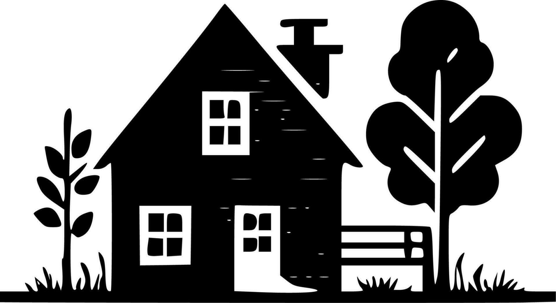 Farmhouse, Minimalist and Simple Silhouette - Vector illustration